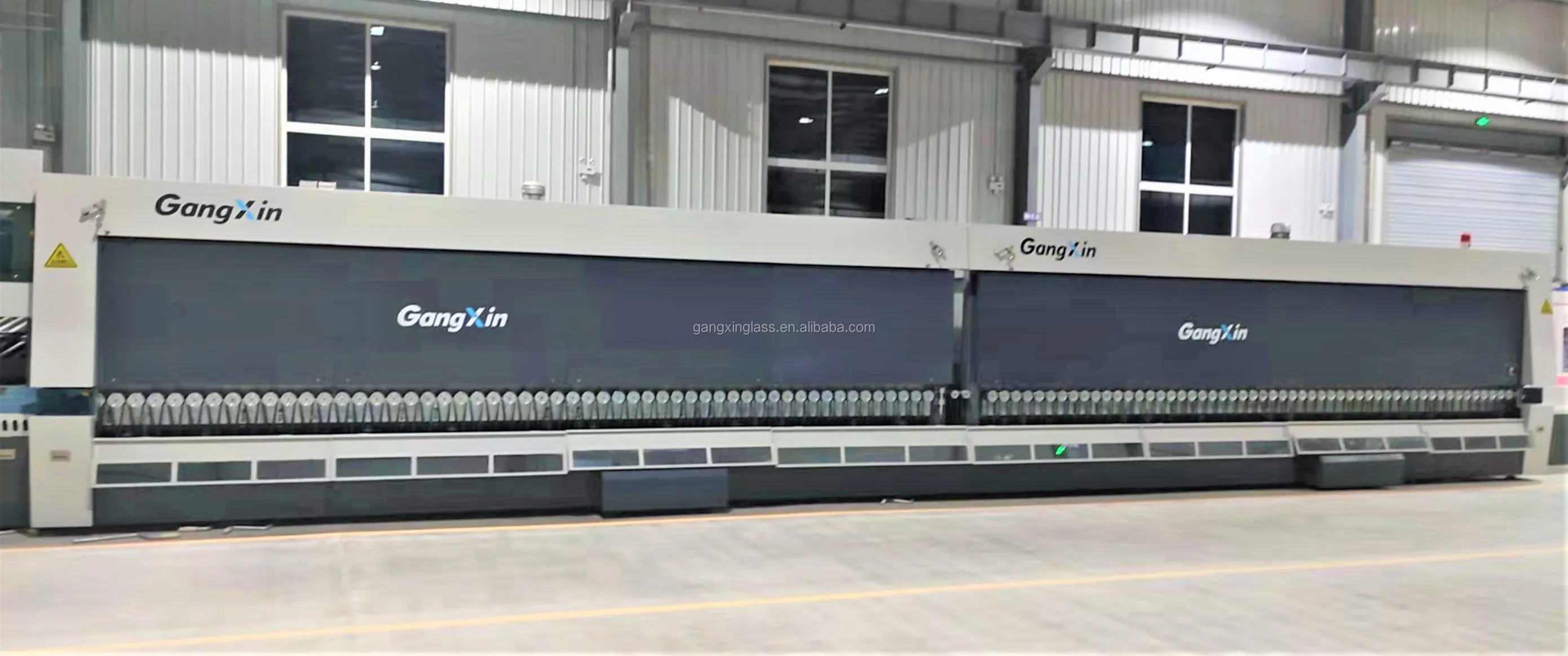 GX-QDLSSP Series Double Chambers Tempering Furnace Forced Convection Flat Glass Gangxin Glass Clear Glass 24-32 Loads/h for 4mm