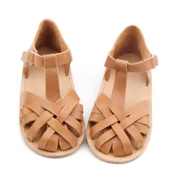 Wholesale Summer Strap Genuine Leather Kids Children Boys Girls Sandals