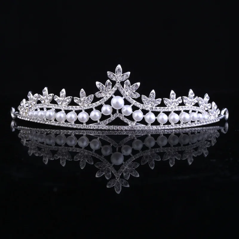 ZHG1005 Wholesale Fashion Bridal Pearls Crown Princess Tiaras Crown Wedding Hair Accessories