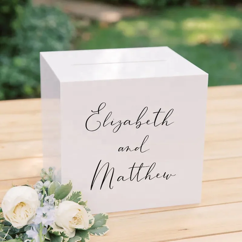 Personalized Acrylic Wishing Well Box Custom Wedding Card Box Acrylic Card Box Wedding Decoration