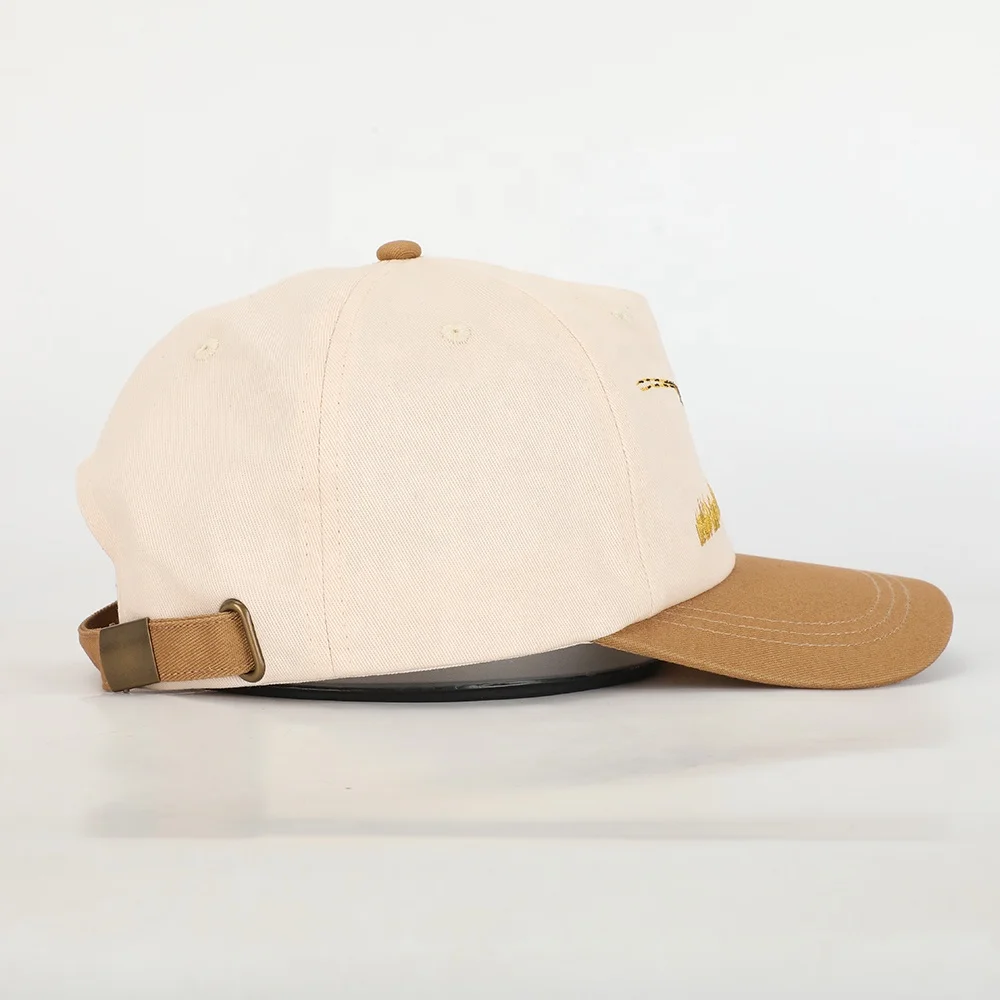 Wholesale Custom Oem Factory High Quality Animal Embroidery Logo 5 Panel Sport Hat,Beige Cotton Gorras,Trendy Baseball Cap Hat