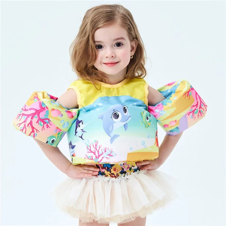 Age 2-6 Foam Mermaid Swim Arm Ring Buoyancy Vest Kids Life Saving Buoyancy Ring