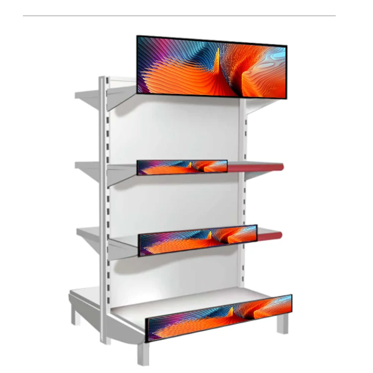 Bar monitor 37 inch instore display shelf top shelf edge lcd screen display