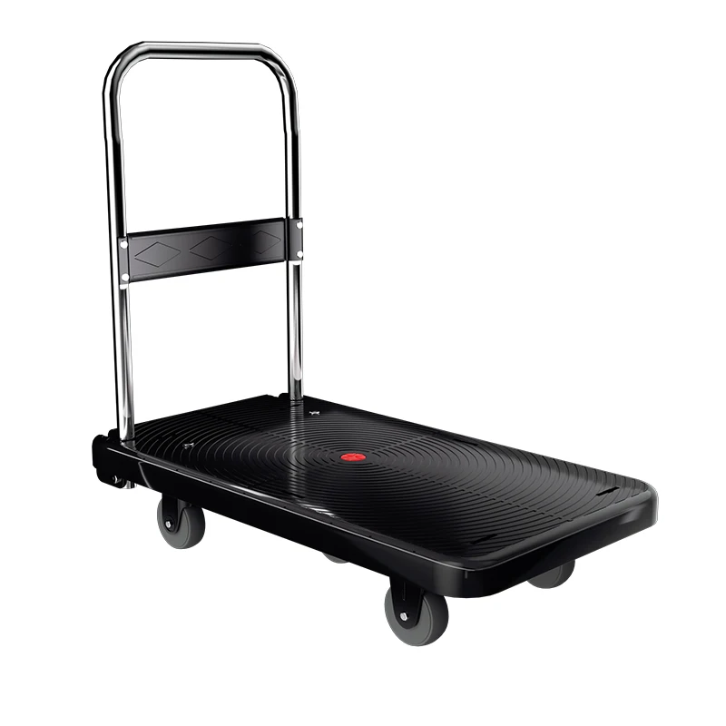 Cart Folding Moving Platform Hand Truck for Warehouse supermarket wholesale Portable Flatbed Cart with Non-Slip Swivel Casters