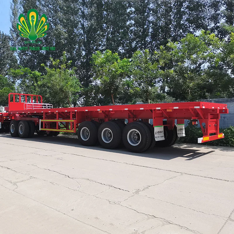 20 футов 40 футовый контейнер плоский бортовой полуприцеп 3 Оси Китай низкий прицеп шасси полуприцепа