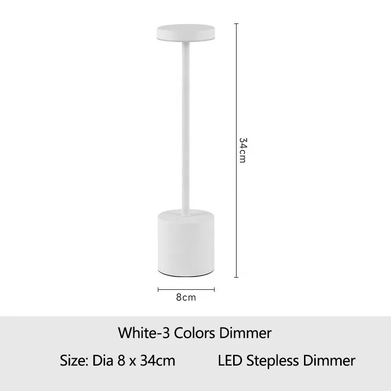 Led Table Lamp Touch Aluminum 5200mah USB Rechargeable Cordless Portable Table Lamp Led Touch