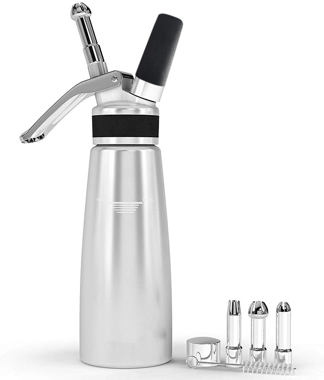 500ml Commercial Aluminum Whipped Cream Dispenser Professional Whipping Siphon Cream Whipper for Homemade Creams and Sauces