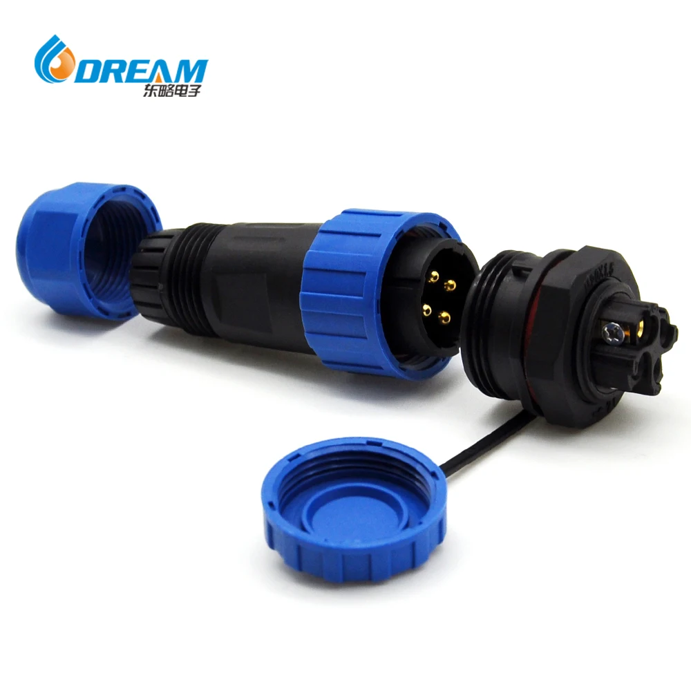 DREAM START Waterproof Connector Back Nut SP13 IP68 2 3 4 5 6 7 9 Pin Cable Connector Male and Female Plug Socket