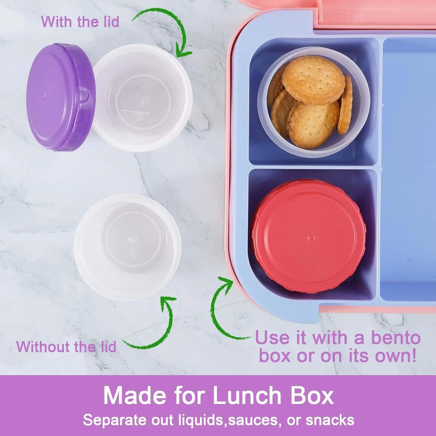 2.7oz Leak-Proof Small Food Storage Containers Reusable Condiment Salad Dressing Container To Go