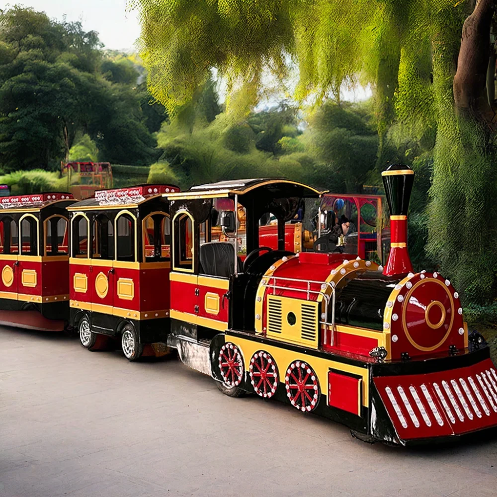 Cheap Prices Attraction Amusement Park Used Electric Train Set Kids Rides On Trackless Trains for Kids for Backyard