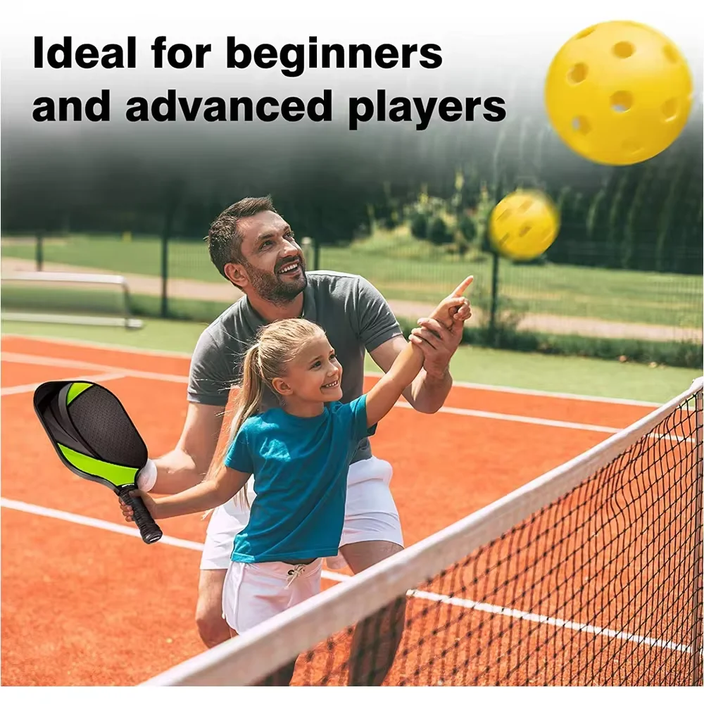 Professional lightweight honeycomb Graphite carbon pickleball paddle racket set of 2 Pickleball Racquet 4 Pickleball Balls Padle