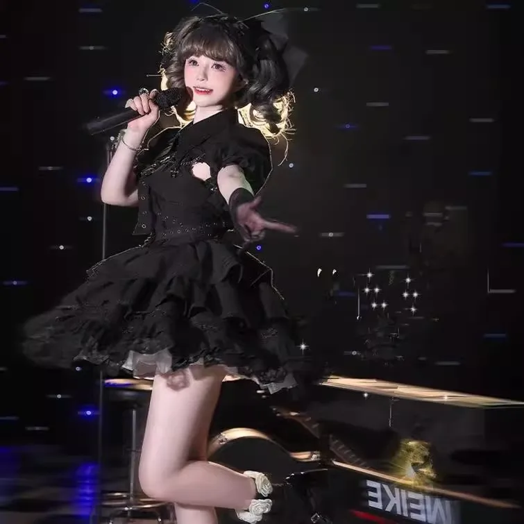 Lolita Contract Cross JSK Leopard Original Cat Lolita Gothic lorita  Elegant Short Sweet Dress Summer