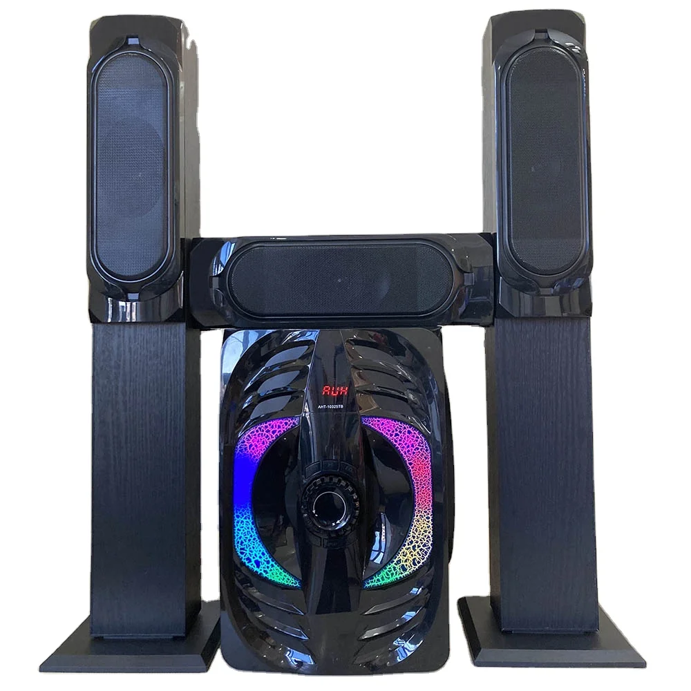 Combination home theater system speaker with USB SD FM BT REMOTE RGB led music system