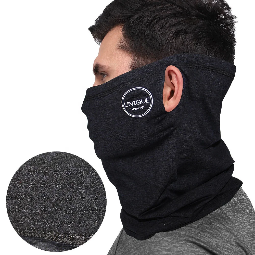 Winter Cationic fleece neck gaiter Headwear Balaclava Bandana with ear loop with custom logo printing