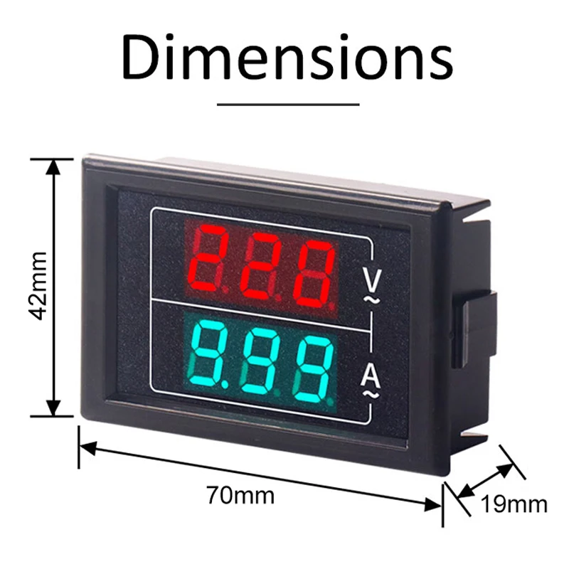FATO D85 Digital Display Meter Panel High Precision 2 in 1 AC Voltmeter Ammeter Voltage Dual Display 60-500V