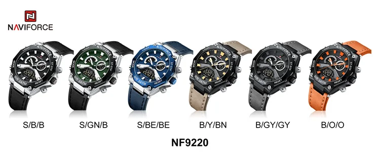 NAVIFORCE 9220 SBB relojes hombre mens watches Sport Quartz Digital watch with Japan movement wristwatch 2023