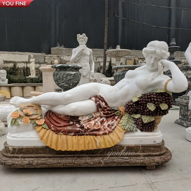 Уличная садовая статуя из натурального камня ручной работы под старину Египетский Сфинкс мраморная