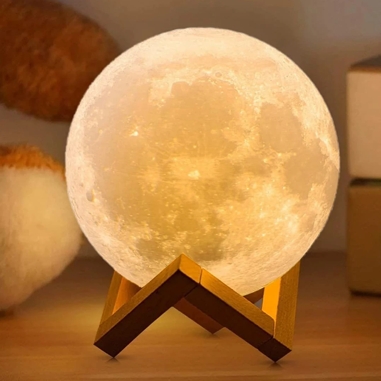 Custom 3D Print Moon Lamp Night Light USB Rechargeable Creative Home Decor Globe Bedroom Lover Children Gift Moon Lamp