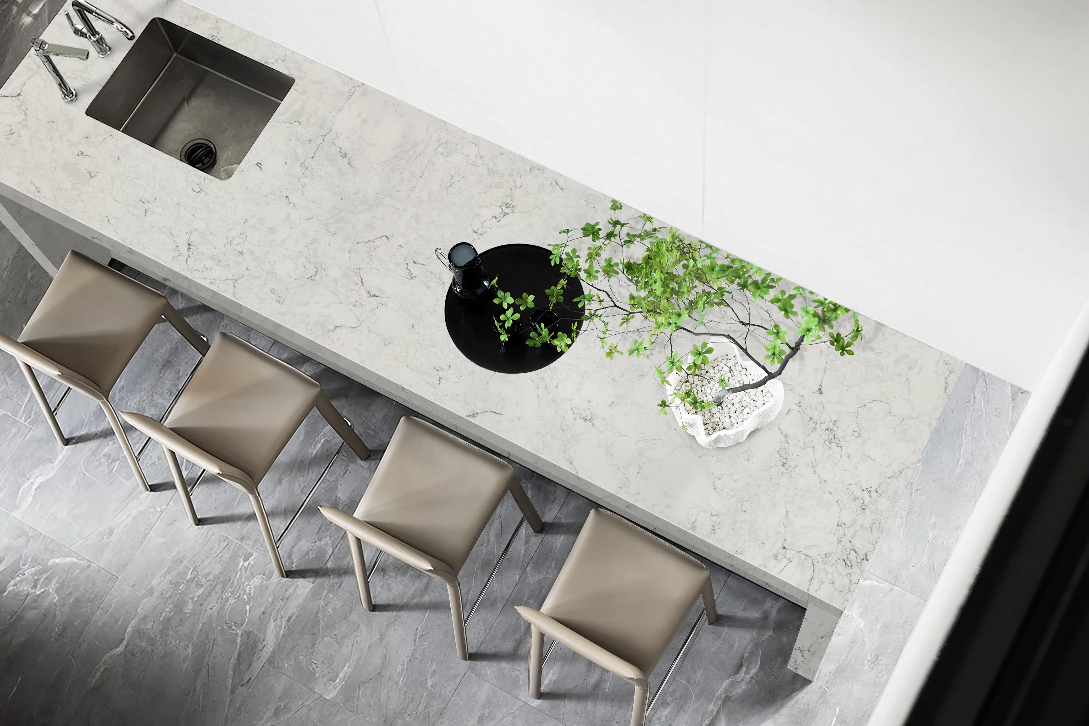 High performance car showroom bathroom artificial marble floor tiles