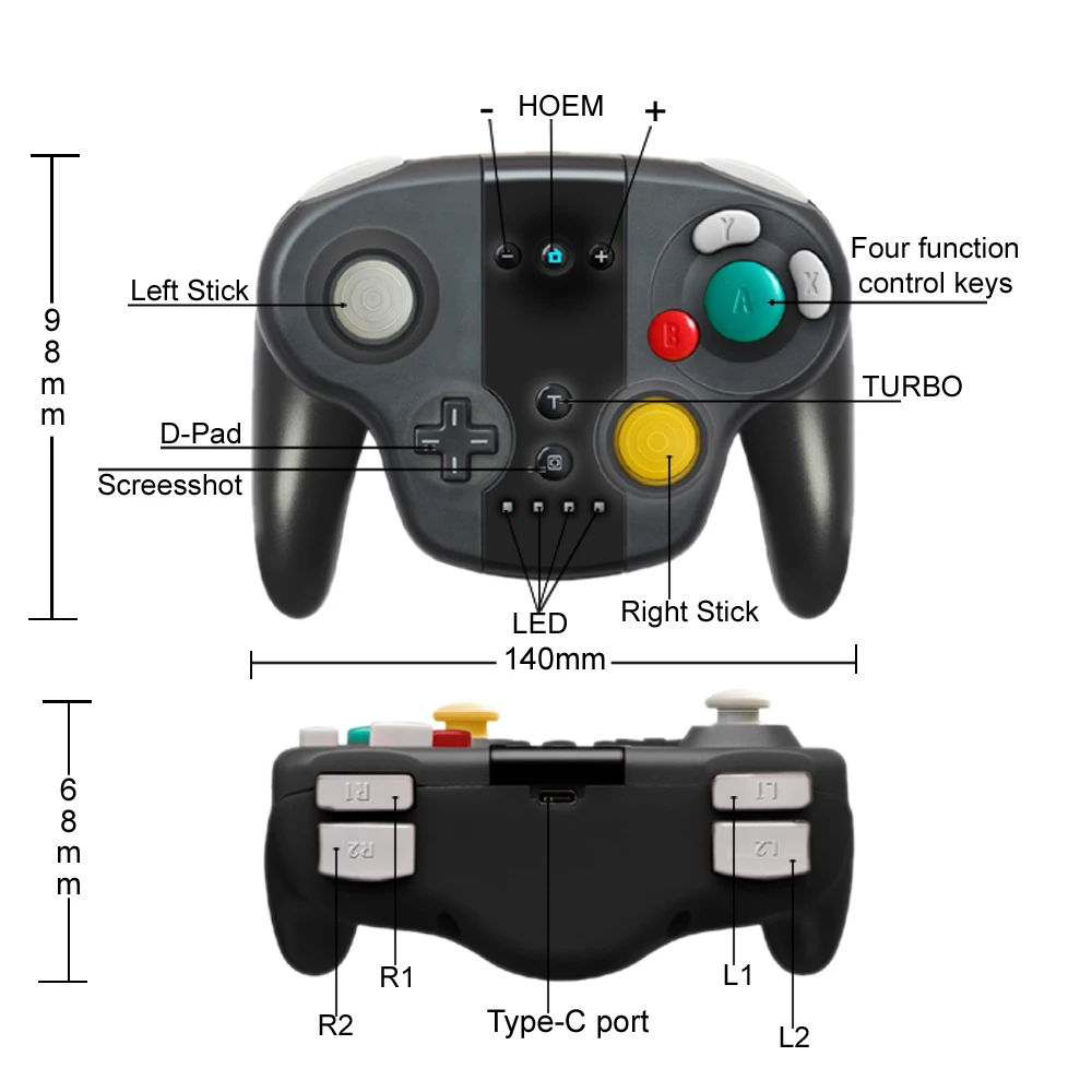 Honcam Drop Shipping Wireless BT Pro Gamepad PC With 6-Axis Joystick Game Controller For Nintendo Switch