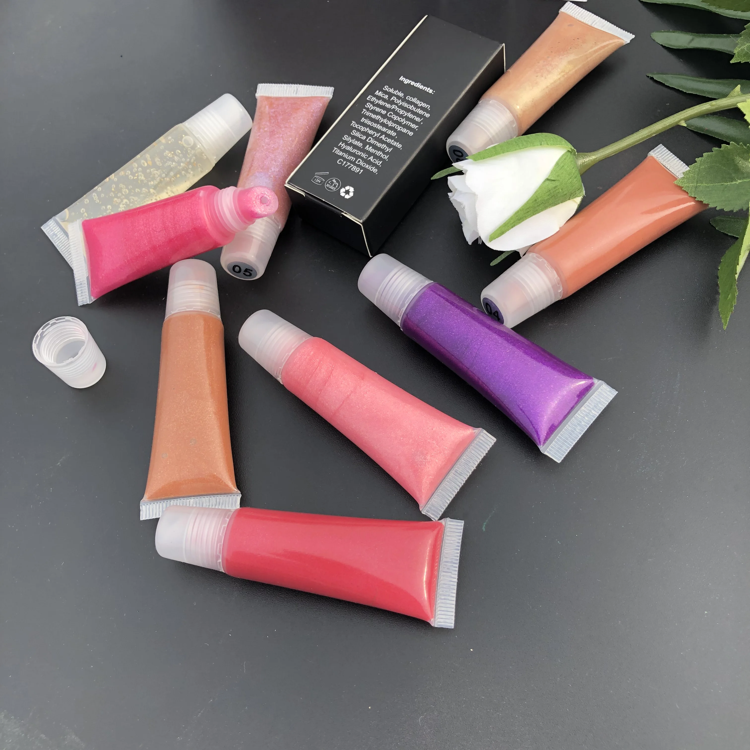 
9 color moisturizing lip gloss shiny jelly lipgloss Clear lip glaze Private Label 