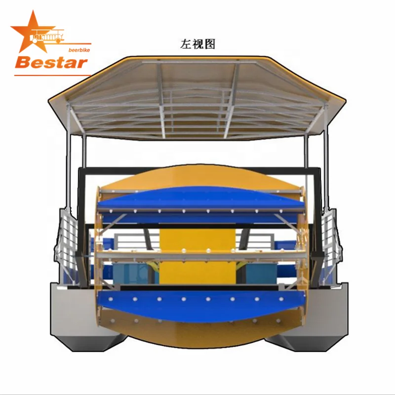  18 Person Aluminum Pontoon Party Boat With pedal