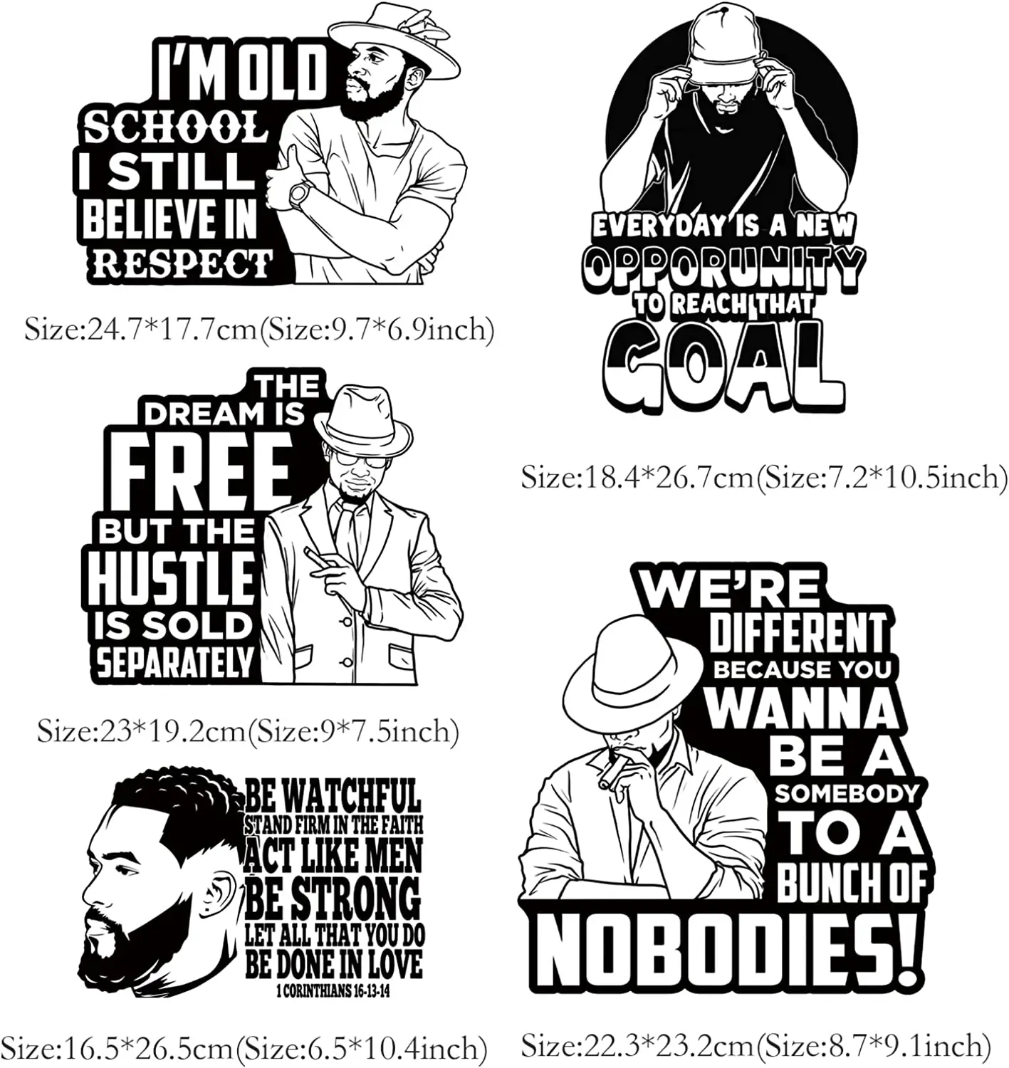 New Cool Men Decals for Clothes Iron on DTF Heat Transfer for T-Shirt Jacket Thermal Sticker DIY Washable Appliques Dtf Transfer