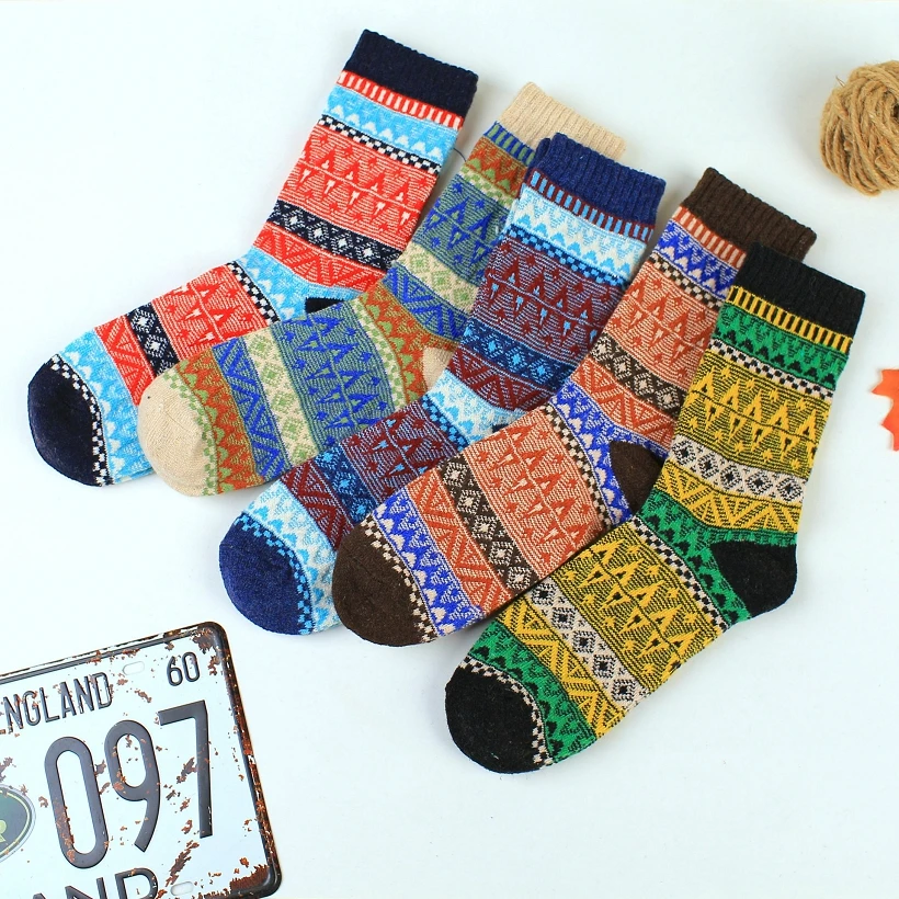 colorful rainbow socks heat thermal camel wool socks wool  women wool socks men