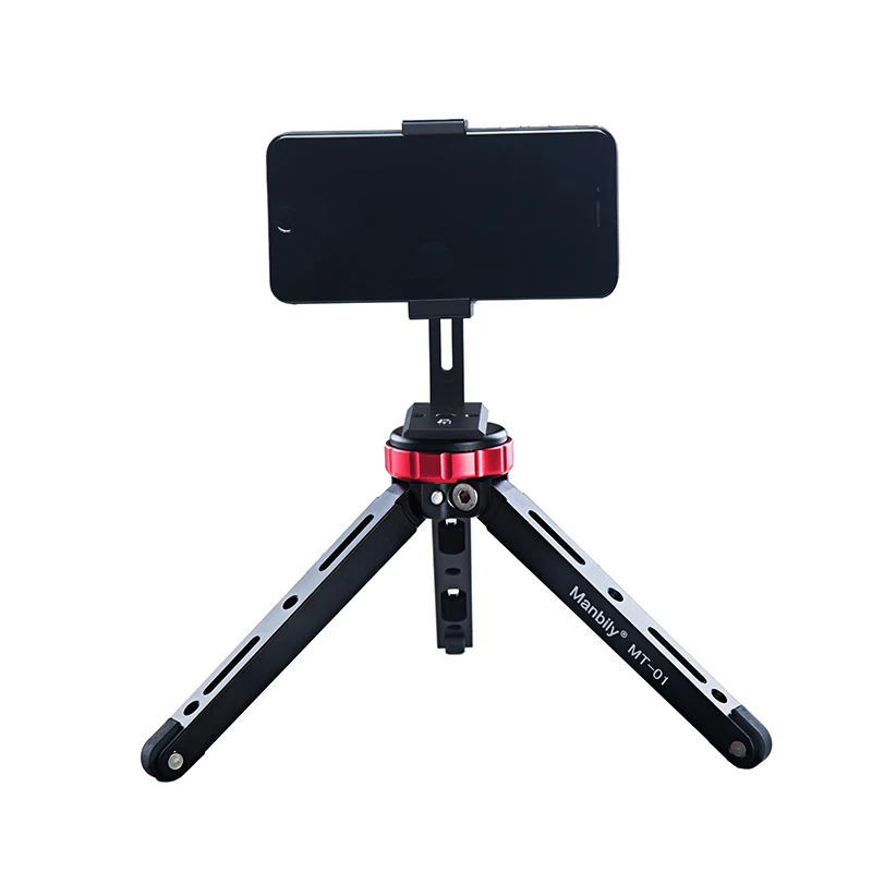 Manbily MT-01+SP-01+B-10 Universal Light Weight camera ball head with cell phone holder desktop tripod stand