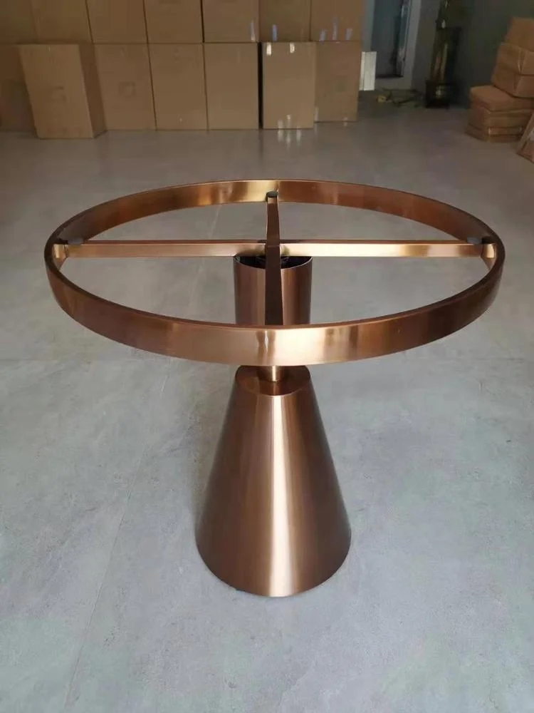 Luxury metal stainless steel brass surface tables modern sofa coffee table marble