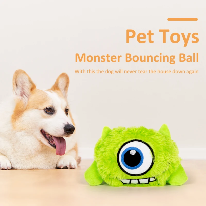 Pet Toys 2023 Interactive Movement Toys with Soft Plush Bouncing Squeaky Monster Cat Dog Pet Toy
