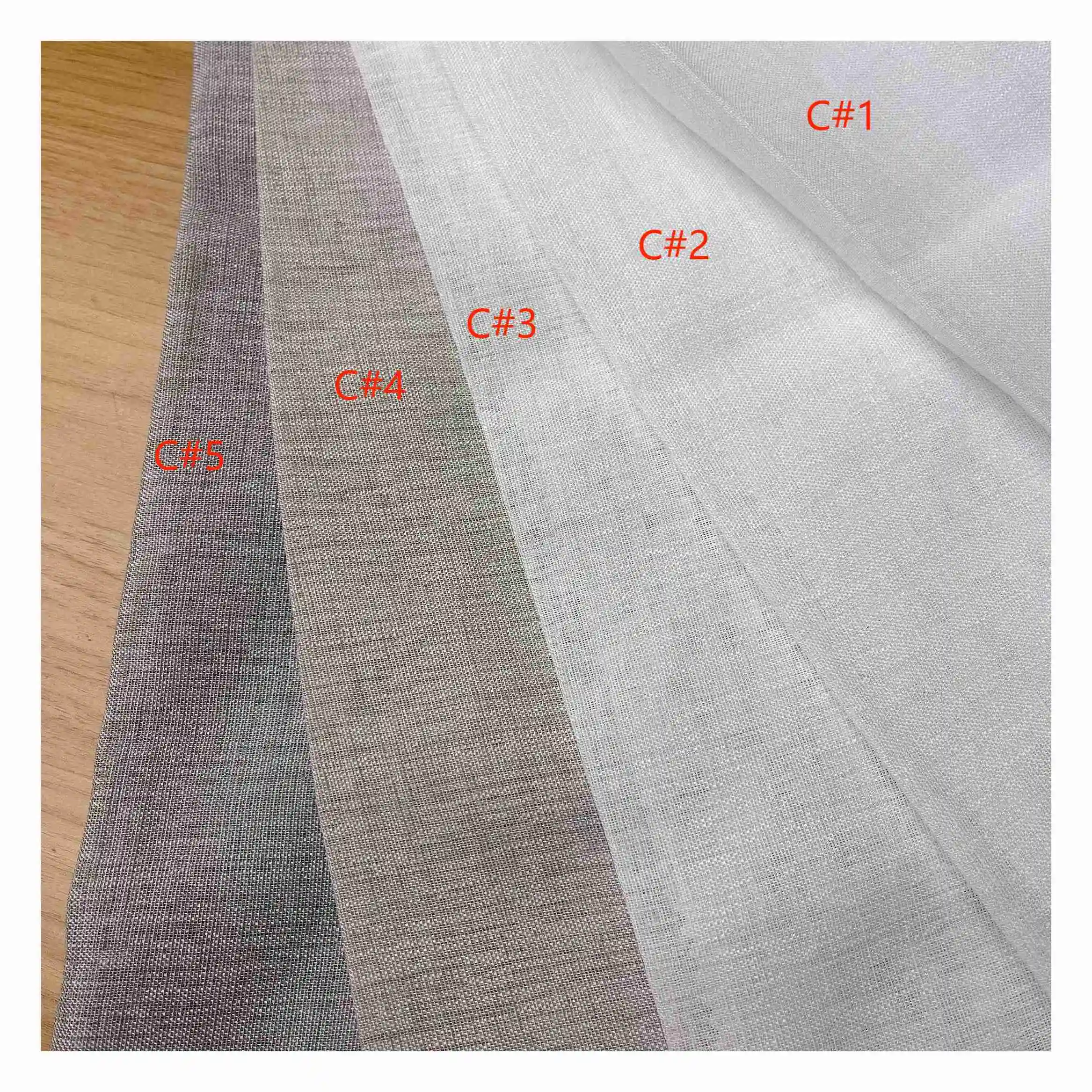 CC-301 Polyester 330cm Wide Width Sheer Slub Tulle Fabric Top Rank Sale Curtain Fabric For Hotel Living Room