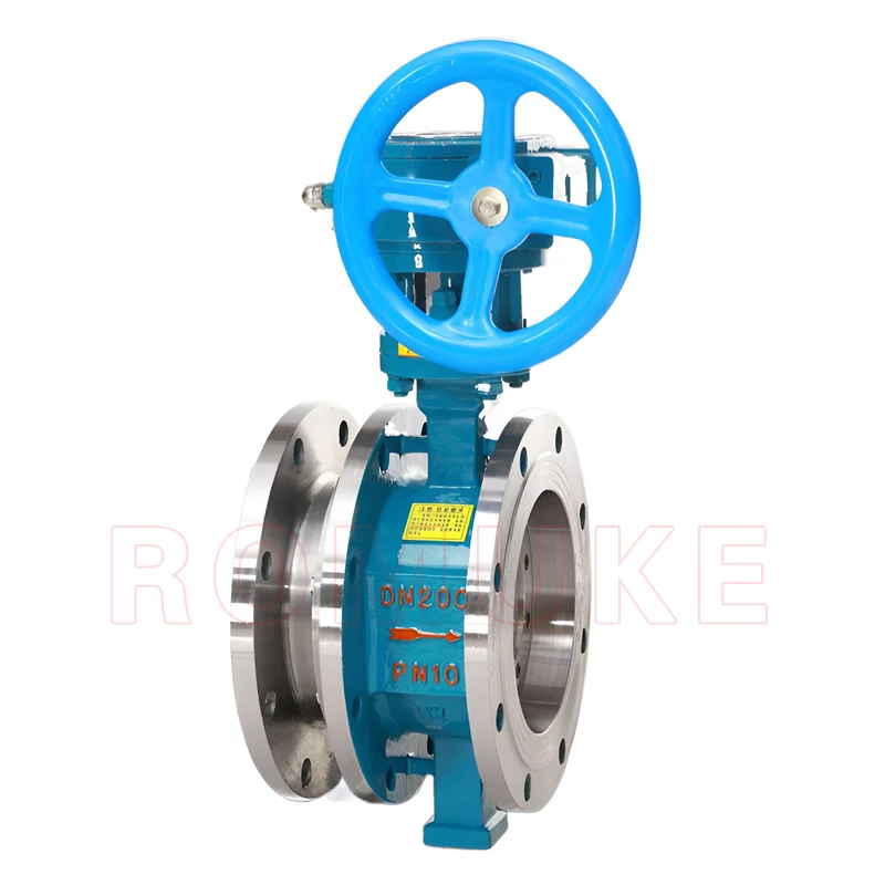 Cast steel worm gear flange telescopic butterfly valve