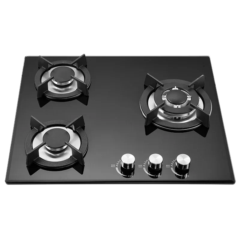 Portable Large Kitchen Gas Cooking Center with Optional Glass Cooktop Galvanized Knobs and Pan Supports