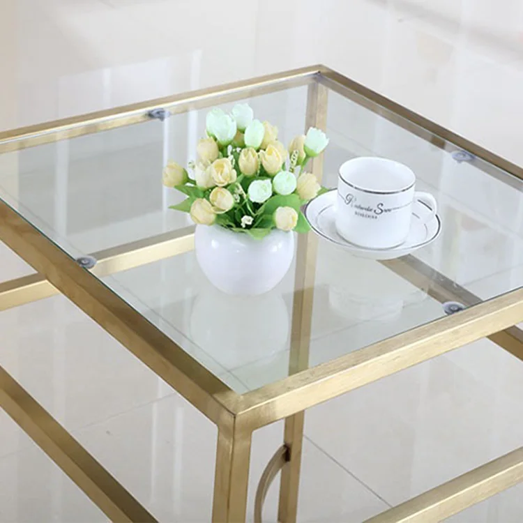 Wholesale Modern New Design Luxury Transparent Square Glass Dining Table With Stainless Steel Frame