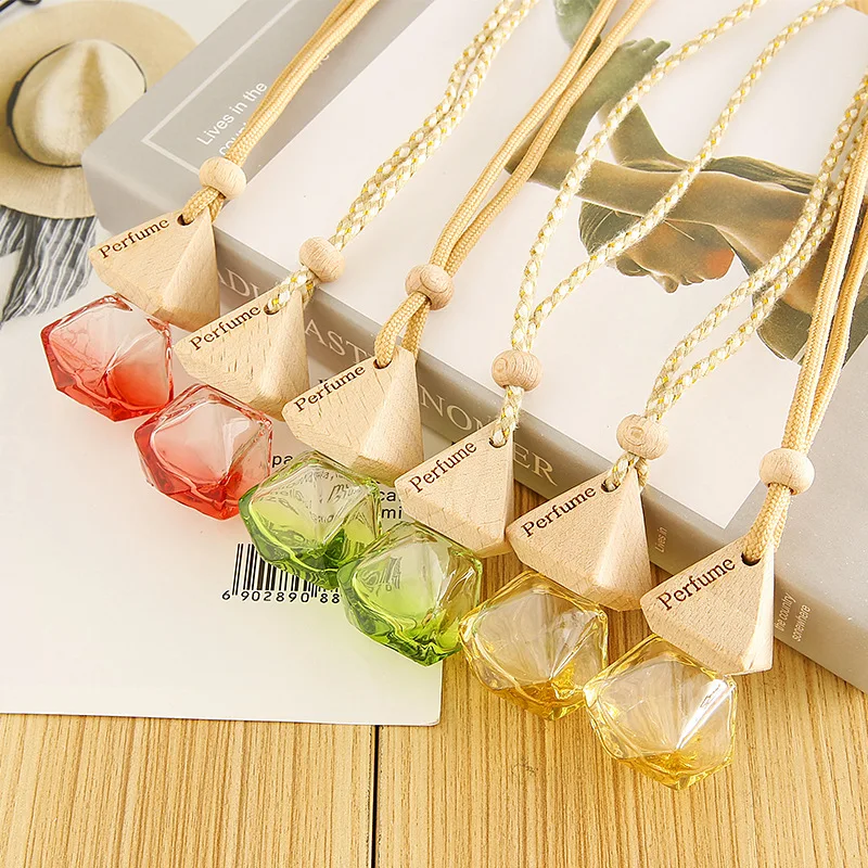 8ml Car Hanging Glass Bottle Empty Pendant Perfume Aromatherapy Bottle Refillable