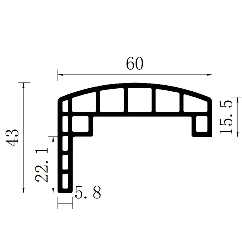 High Quality Environmental Products Round Reinforcement WPC Door Frames