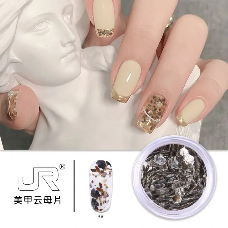 2024 hot sell Nail art decoration autumn new style irregular mica sequins ultra thin mineral copper metal sheet nail stickers