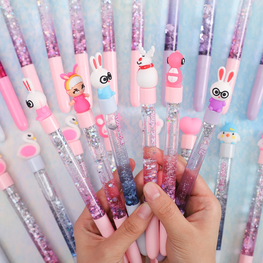 2023 новый продукт Kawaii креативный милый Рекламный красочный Жидкий блеск светлые блестки 0 5 гелевая ручка для девочек