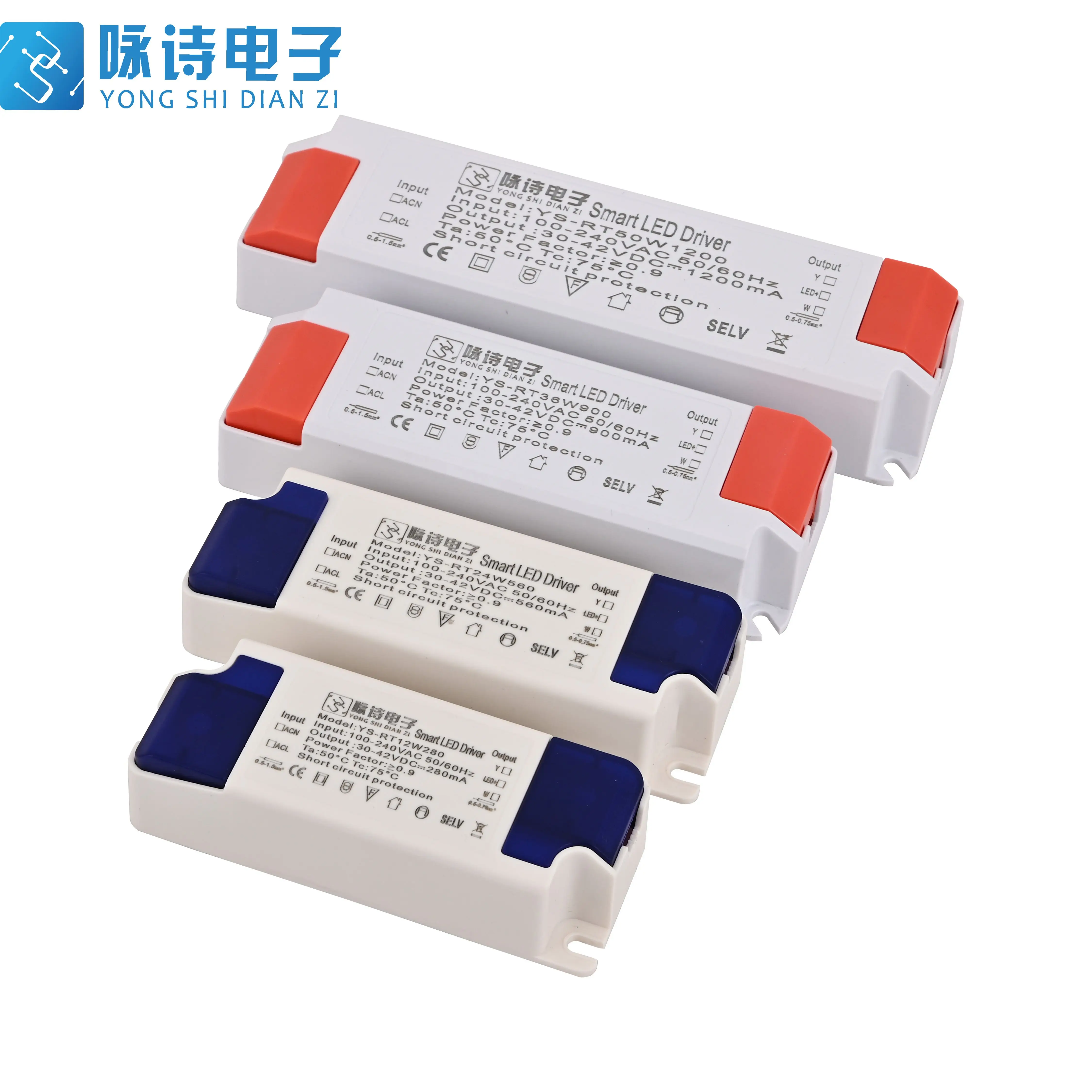 High Quality 12W 24W 36W 50W  Switch Power Supplie Dimmable Driver Smart PC Plastic  Led Driver