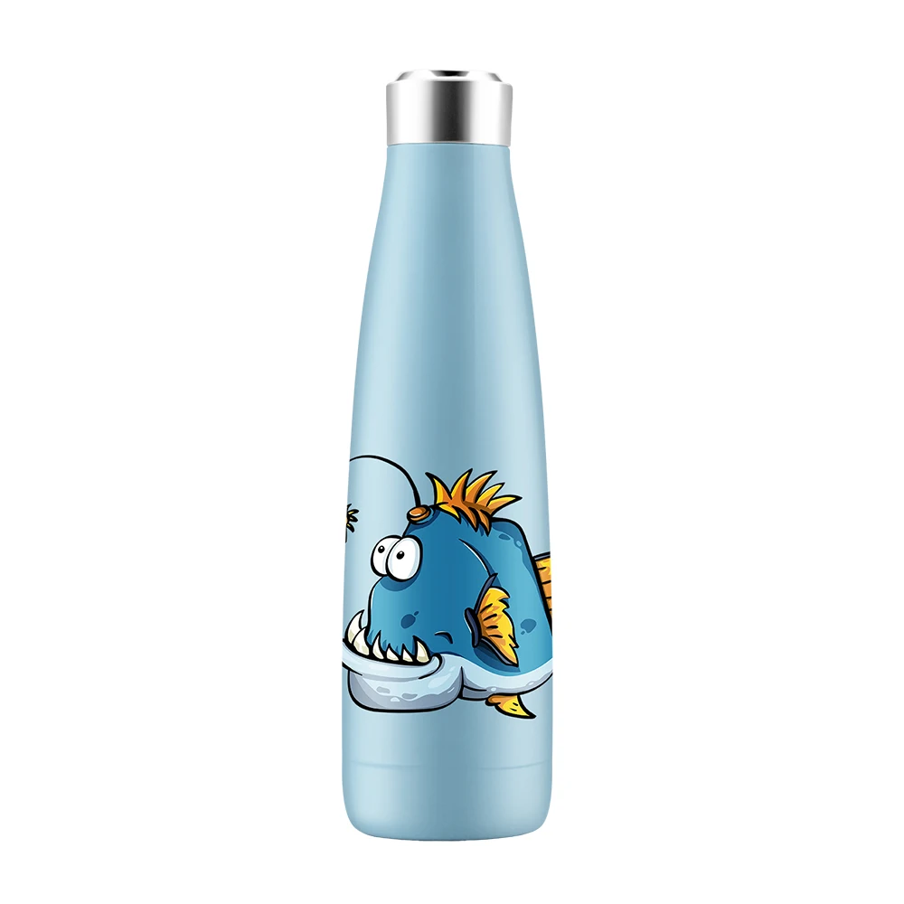 Portable 300ml 500ml Stainless Steel Bottle Insulated Vacuum Flask matte rubber Powder Coated Metal Water Bottle for Sports