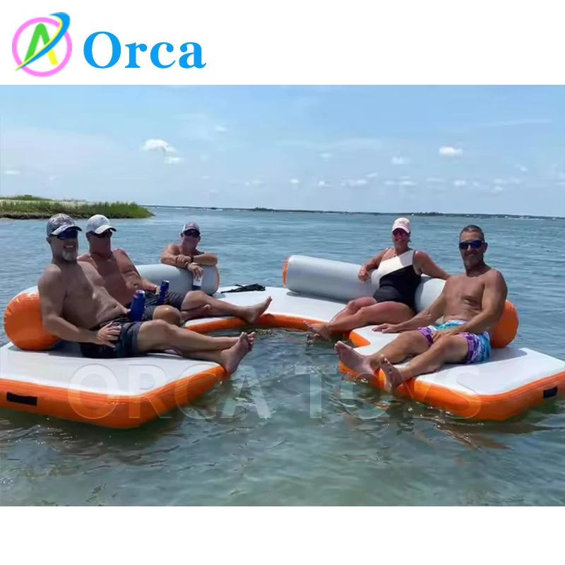 Новый дизайн оборудование для игры в воду C-образная рыболовная платформа док-станция надувной водный плавающий коврик