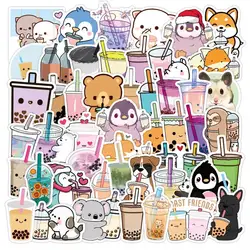 50Pcs Bubble Tea Cute Boba Graffiti Aesthetic Stickers For Girl Kids Notebook phone Luggage Laptop Random Sticker pack