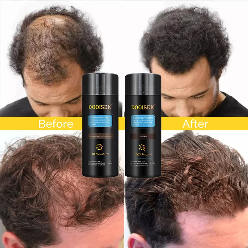 Hot Sale fibra capilar Waterproof Hair filler Fiber Black Powder Fibre Hair Loss Cover Up Instantly Thick Hair Building Fibers
