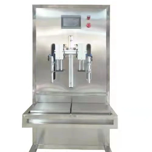 Semi Automatic Production Line Double Head Bucket Pail Weighing Type Lube Oil Liquid Jar Filling Machine Bottler Filling AC220V