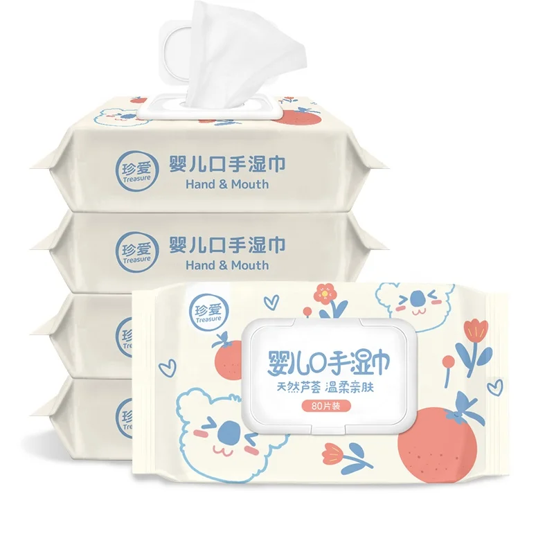 
BB24 Disposable Baby Wet Wipes 80 Wipes New Born Tissue Customize Baby Wipes 