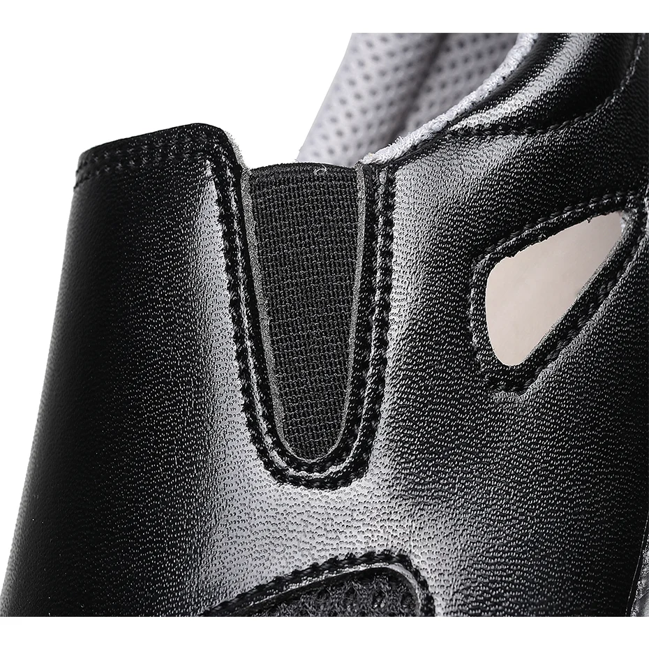 New Design Breathable Black Low Cut Non-Slip Lightweight Rubber Oil Resistant Leather Canteen Kitchen Work Chef Shoes