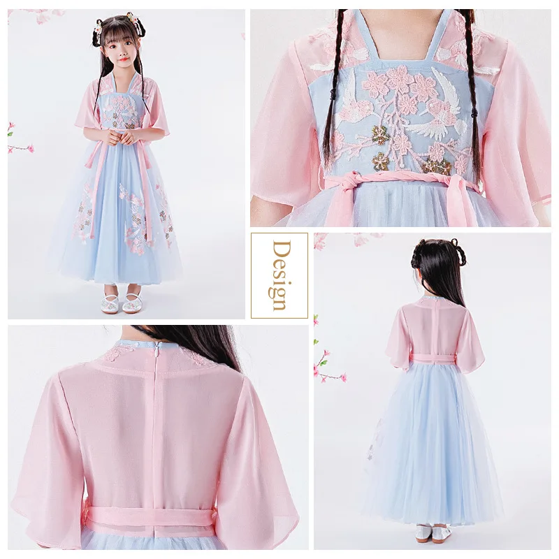 Для девочек Hanfu Tradicional Kleid малыш Anak Vestido платье в традиционном китайском стиле костюм феи для девочки ханьфу
