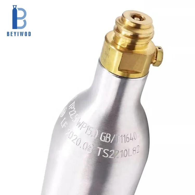 Sparkling water co2 gas cylinder 0.6l co2 aluminum soda cylinder bubbling co2 tank cylinder
