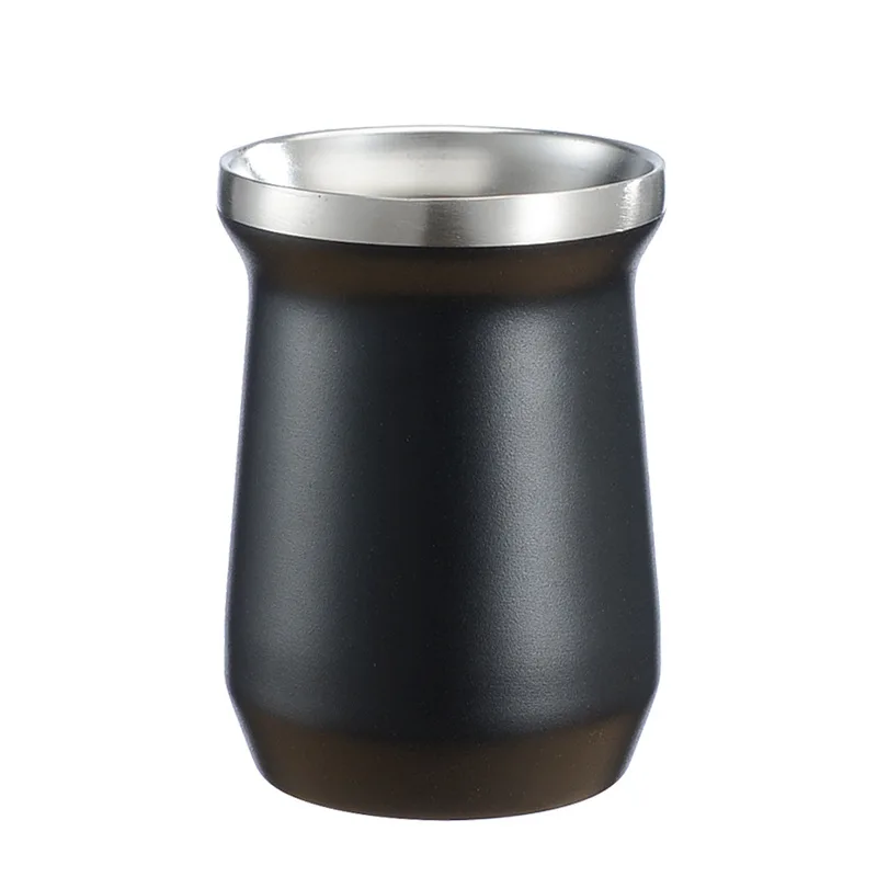 Double-wall Stainless Steel Coffee Tea Cup Yerba Mate Tea Cup And Bombilla Set